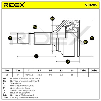 Przegub RIDEX 5J0285 5J0285 - foto 5