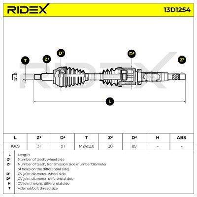 Półoś Napędowa RIDEX 13D1254 13D1254 - foto 7
