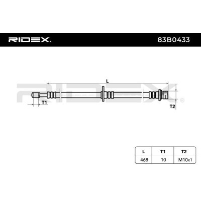 Przewód hamulcowy elast RIDEX 83B0433 83B0433 - foto 6