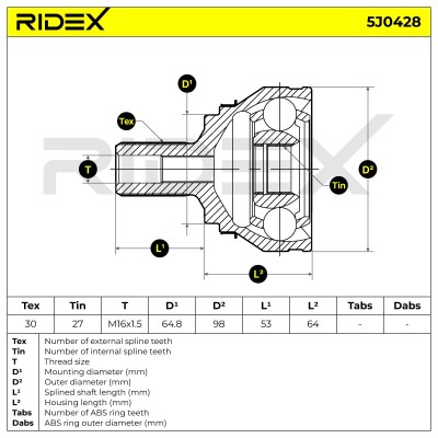 Przegub RIDEX 5J0428 5J0428 - foto 6