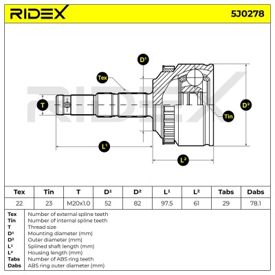 Przegub RIDEX 5J0278 5J0278 - foto 6