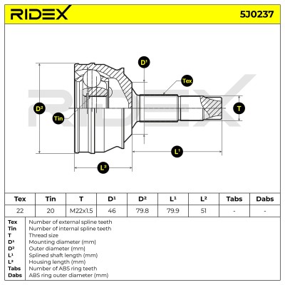 Przegub RIDEX 5J0237 5J0237 - foto 5