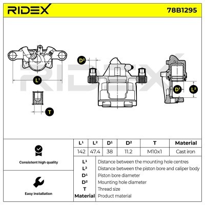 Zacisk Hamulcowy RIDEX 78B1295 78B1295 - foto 5