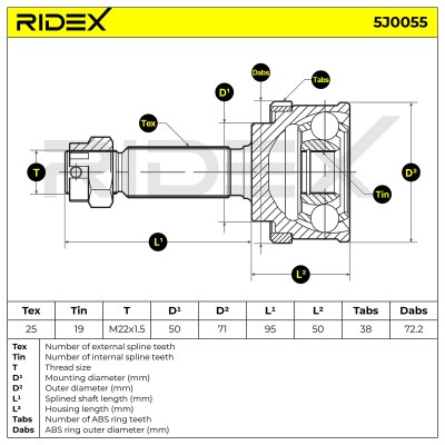 Przegub RIDEX 5J0055 5J0055 - foto 6