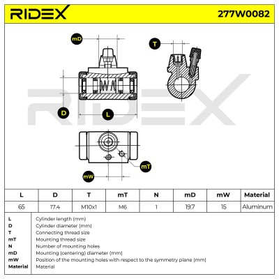 Cylinderek hamulcowy RIDEX 277W0082 277W0082 - foto 6
