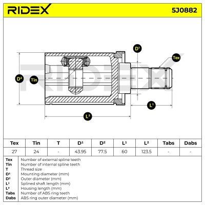 Przegub RIDEX 5J0882 5J0882 - foto 7