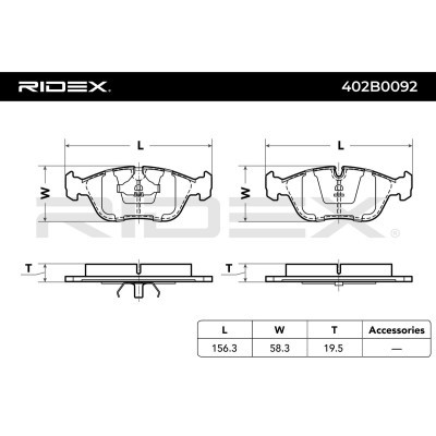 Klocki hamulcowe RIDEX 402B0092 402B0092 - foto 3