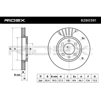 Tarcza hamulcowa RIDEX 82B0381 82B0381 - foto 3