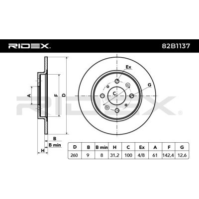 Tarcza hamulcowa RIDEX 82B1137 82B1137 - foto 5