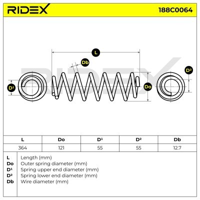 Sprężyna Zawieszenia RIDEX 188C0064 188C0064 - foto 4