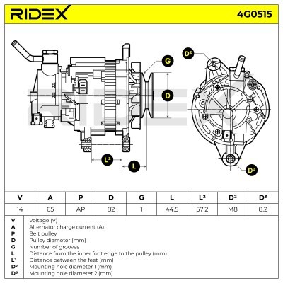 Alternator RIDEX 4G0515 4G0515 - foto 8