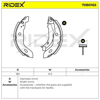 Klocki hamulcowe RIDEX 70B0165 70B0165 - foto 4