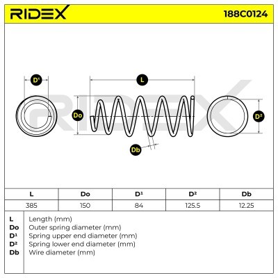 Sprężyna Zawieszenia RIDEX 188C0124 188C0124 - foto 4