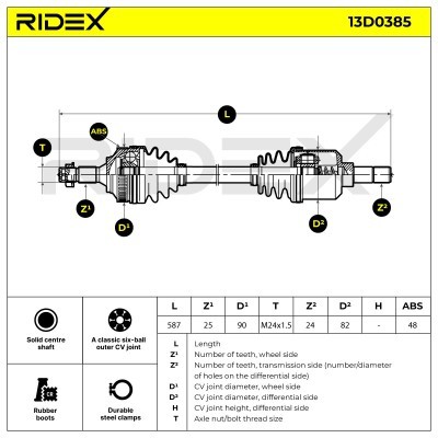 Półoś Napędowa RIDEX 13D0385 13D0385 - foto 7