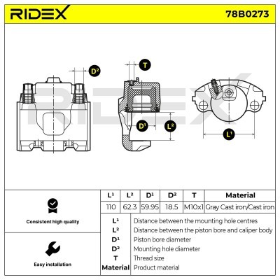 Zacisk Hamulcowy RIDEX 78B0273 78B0273 - foto 3