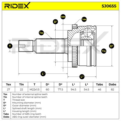 Przegub RIDEX 5J0655 5J0655 - foto 6