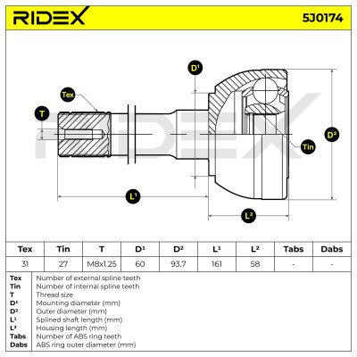 Przegub RIDEX 5J0174 5J0174 - foto 5