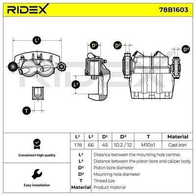 Zacisk Hamulcowy RIDEX 78B1603 78B1603 - foto 5