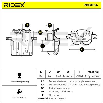 Zacisk Hamulcowy RIDEX 78B1134 78B1134 - foto 5