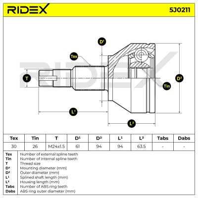 Przegub RIDEX 5J0211 5J0211 - foto 5