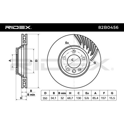 Tarcza hamulcowa RIDEX 82B0456 82B0456 - foto 5