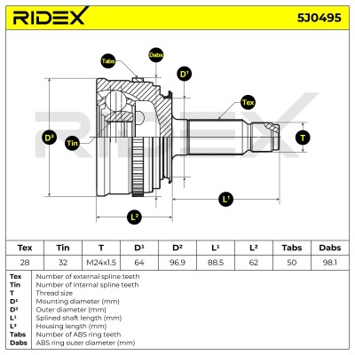 Przegub RIDEX 5J0495 5J0495 - foto 6