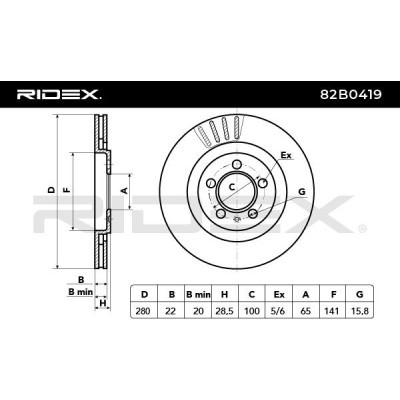 Tarcza hamulcowa RIDEX 82B0419 82B0419 - foto 6