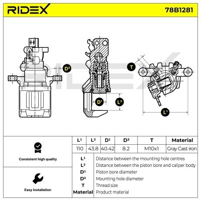 Zacisk Hamulcowy RIDEX 78B1281 78B1281 - foto 6