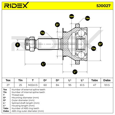 Przegub RIDEX 5J0027 5J0027 - foto 7