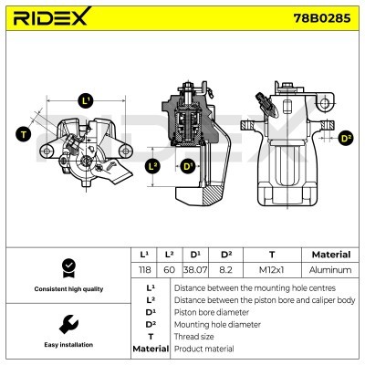 Zacisk Hamulcowy RIDEX 78B0285 78B0285 - foto 6