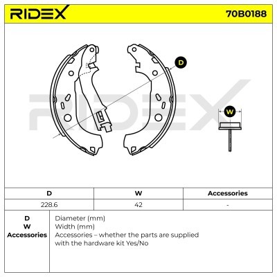 Klocki hamulcowe RIDEX 70B0188 70B0188 - foto 3