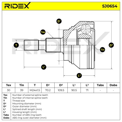Przegub RIDEX 5J0654 5J0654 - foto 6