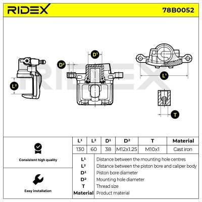 Zacisk Hamulcowy RIDEX 78B0052 78B0052 - foto 5