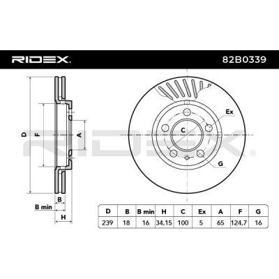 Tarcza hamulcowa RIDEX 82B0339 82B0339 - foto 4