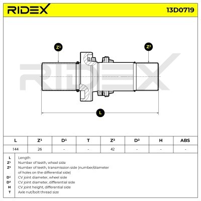 Półoś Napędowa RIDEX 13D0719 13D0719 - foto 6