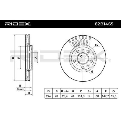 Tarcza hamulcowa RIDEX 82B1465 82B1465 - foto 6