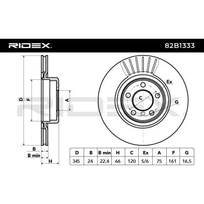 Tarcza hamulcowa RIDEX 82B1333 82B1333 - foto 3