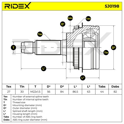 Przegub RIDEX 5J0198 5J0198 - foto 5