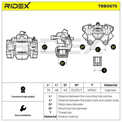 Zacisk Hamulcowy RIDEX 78B0675 78B0675 - foto 5