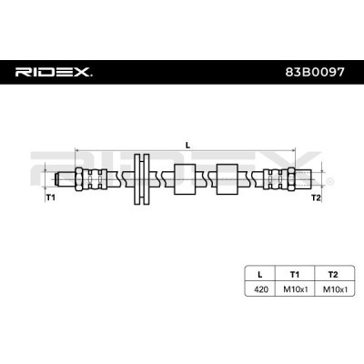 Przewód hamulcowy elast RIDEX 83B0097 83B0097 - foto 3