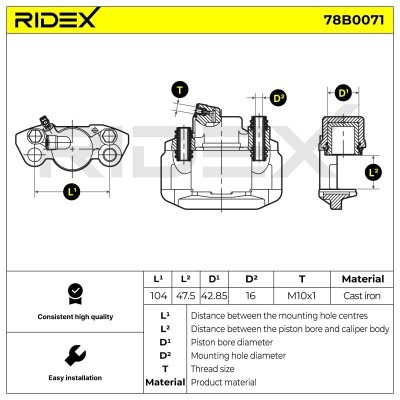 Zacisk Hamulcowy RIDEX 78B0071 78B0071 - foto 4