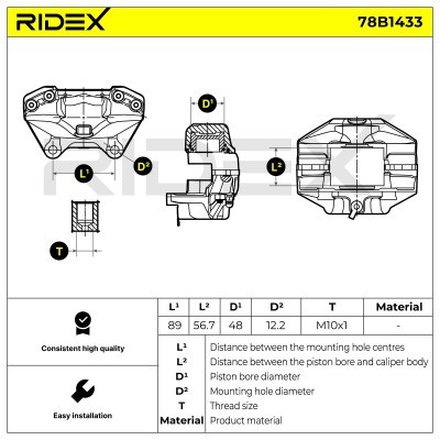 Zacisk Hamulcowy RIDEX 78B1433 78B1433 - foto 7