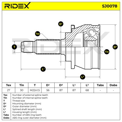 Przegub RIDEX 5J0078 5J0078 - foto 7