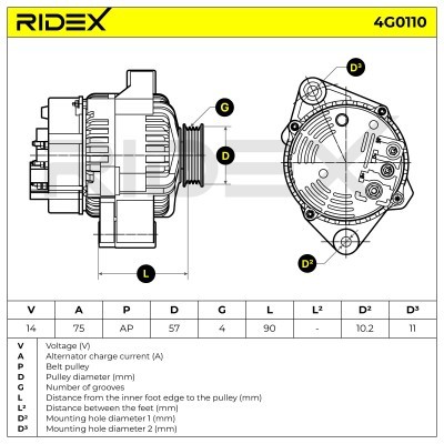 Alternator RIDEX 4G0110 4G0110 - foto 7