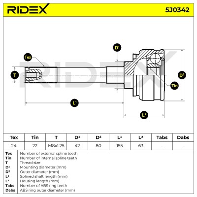 Przegub RIDEX 5J0342 5J0342 - foto 9
