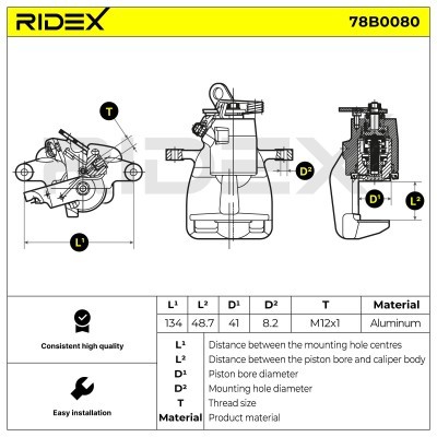 Zacisk Hamulcowy RIDEX 78B0080 78B0080 - foto 8