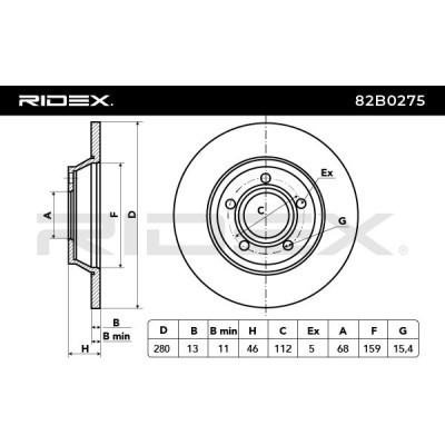Tarcza hamulcowa RIDEX 82B0275 82B0275 - foto 5