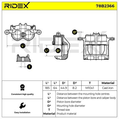 Zacisk Hamulcowy RIDEX 78B2366 78B2366 - foto 3
