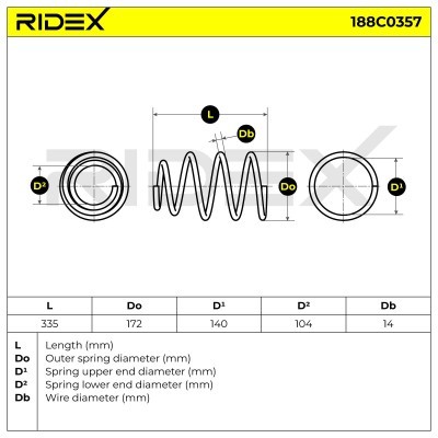 Sprężyna Zawieszenia RIDEX 188C0357 188C0357 - foto 4