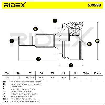 Przegub RIDEX 5J0998 5J0998 - foto 7